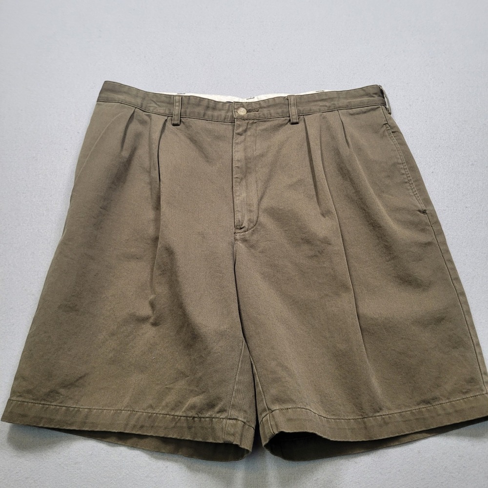 Polo Ralph Lauren Mens 38 Pleated Chino Shorts Brown Cotton RN41381